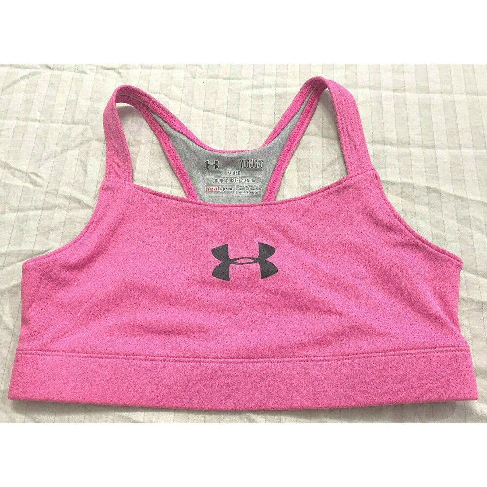 UNDER ARMOUR FITTED GIRLS SPORTS BRA SIZE YOUTH L